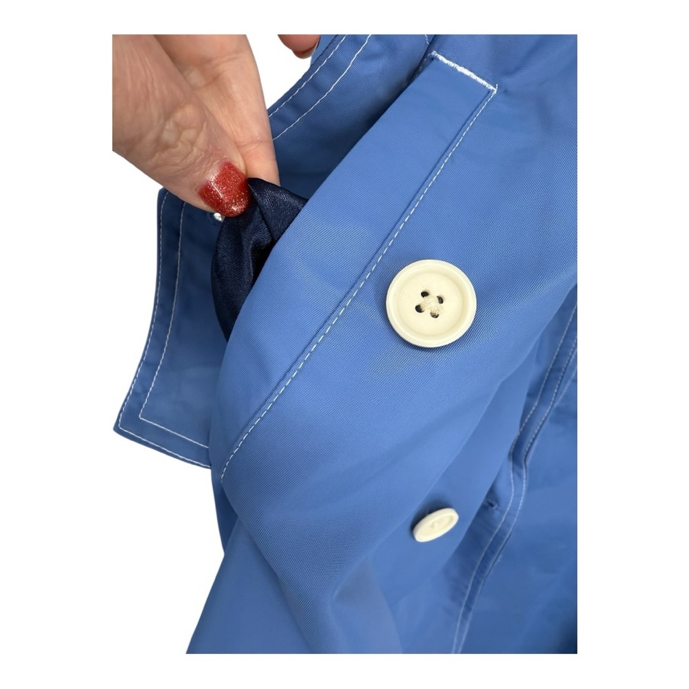 J Crew Belted Women’s Trench Coat French (WEDGEWOOD) Blue Mid Length CD420 $298 - Picture 12 of 15